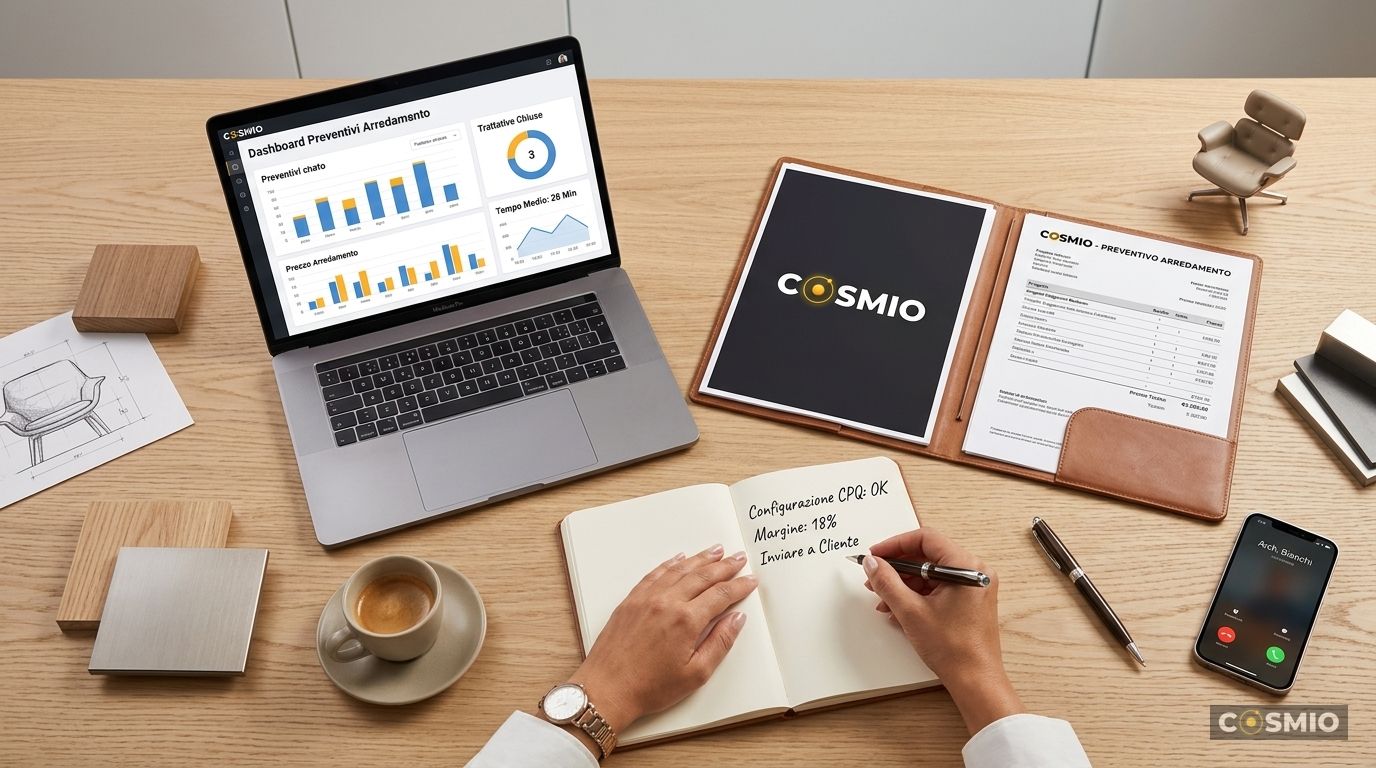 Da 6 Ore a 28 Minuti: Come il CPQ con IA Elimina il Collo di Bottiglia dei Preventivi Arredamento