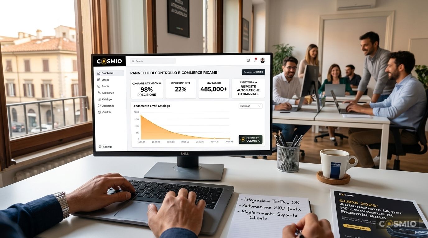 Automazione IA per l'E-commerce di Ricambi Auto: La Guida 2026 per Gestire 500.000 SKU, Compatibilità Veicolo e Assistenza Tecnica Senza Aumentare il Team
